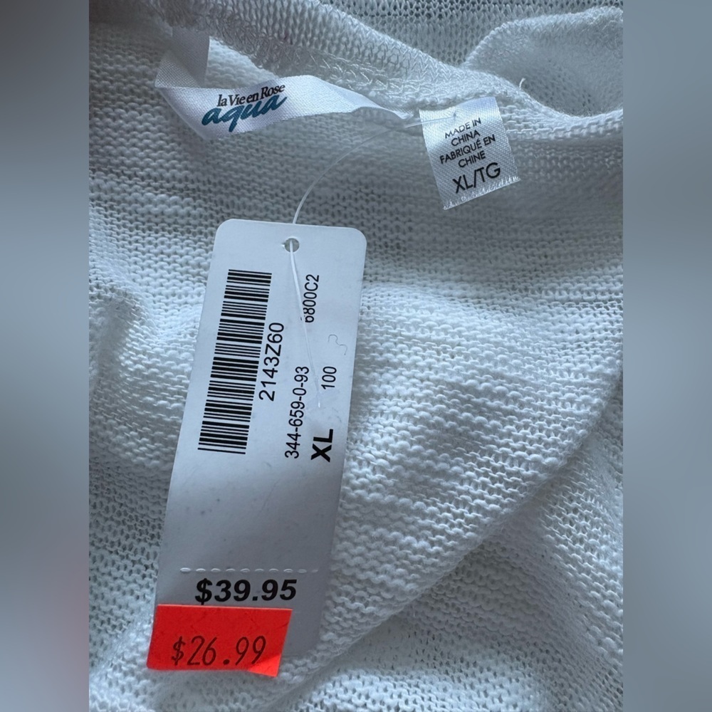 NWT La Vie En Rose White Swim Coverup | Size XL - Picture 5 of 5